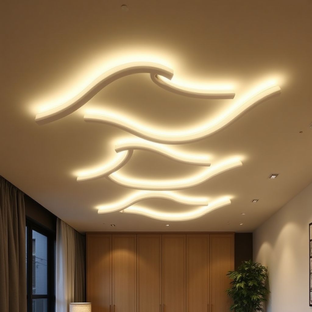 Designový strop s LED osvětlením